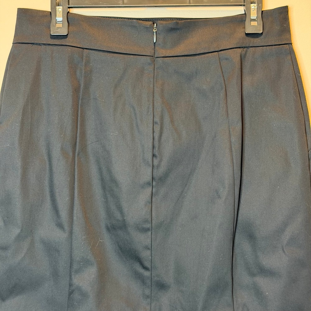 Worthington Black Pencil Skirt Womens Size 12 Cotton Blend Knee Length Career - Picture 5 of 10